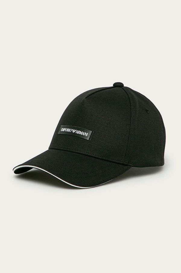 Emporio Armani Pamučna kapa sa šiltom Emporio Armani boja: crna, s aplikacijom
