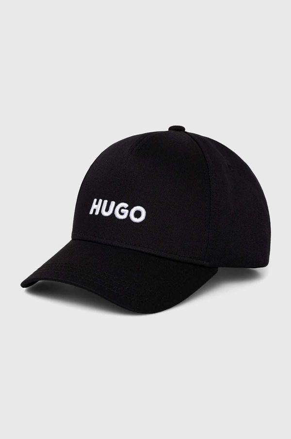 Hugo Pamučna kapa sa šiltom HUGO boja: crna, s aplikacijom, 50518901