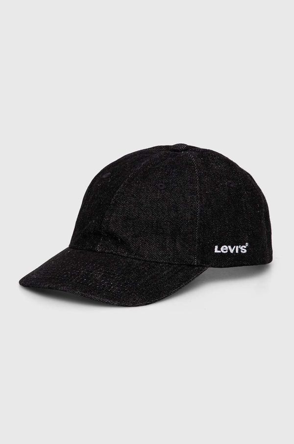 Levi's Pamučna kapa sa šiltom Levi's boja: crna, bez uzorka