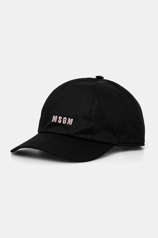 MSGM Pamučna kapa sa šiltom MSGM boja: crna, s tiskom, 3541MDL06.237790