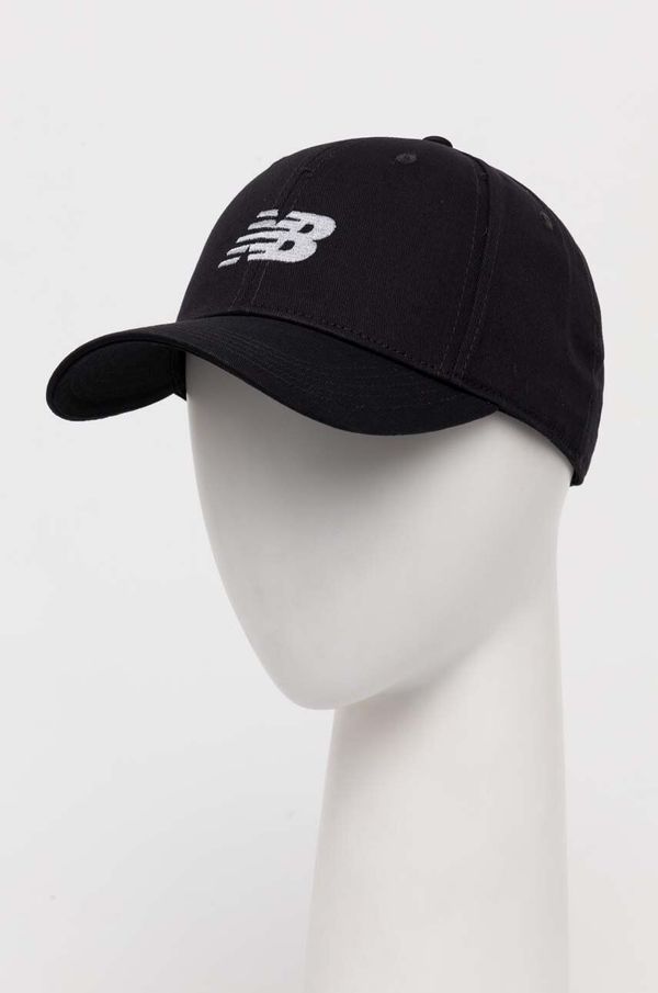 New Balance Pamučna kapa sa šiltom New Balance boja: crna, s aplikacijom