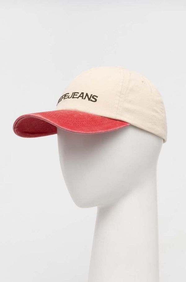 Pepe Jeans Pamučna kapa sa šiltom Pepe Jeans boja: crvena, s aplikacijom