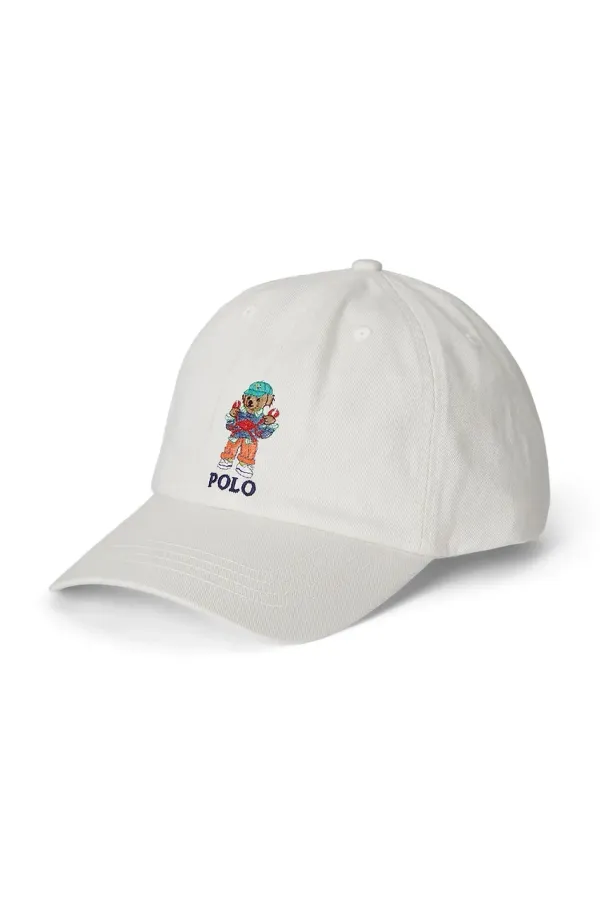 Polo Ralph Lauren Pamučna kapa sa šiltom Polo Ralph Lauren boja: bijela, s aplikacijom, 323963969001