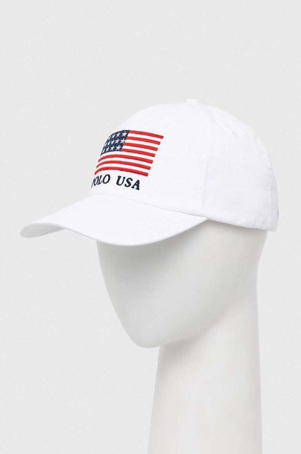 Polo Ralph Lauren Pamučna kapa sa šiltom Polo Ralph Lauren boja: bijela, s aplikacijom