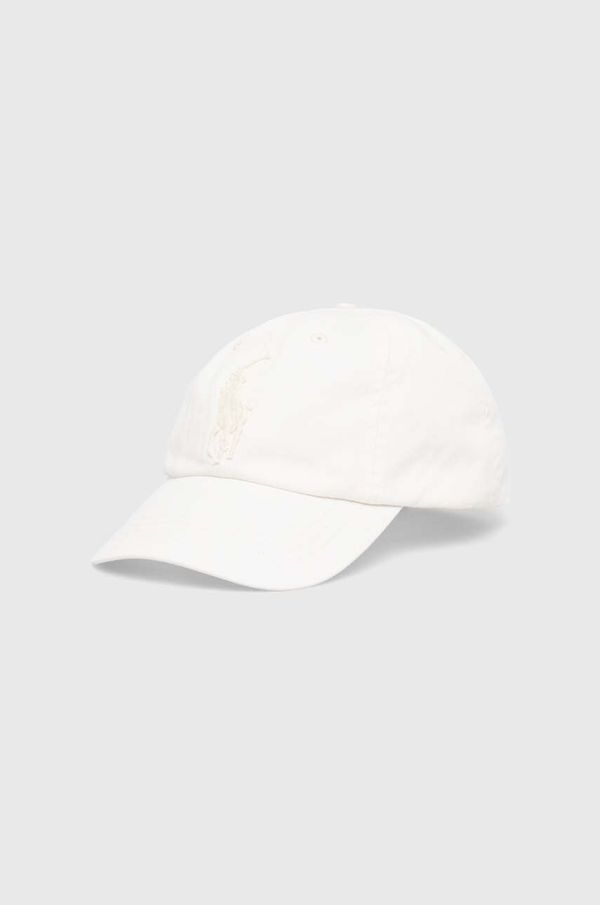 Polo Ralph Lauren Pamučna kapa sa šiltom Polo Ralph Lauren boja: bijela, s aplikacijom