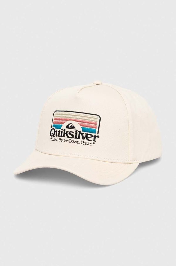Quiksilver Pamučna kapa sa šiltom Quiksilver boja: bež, s aplikacijom