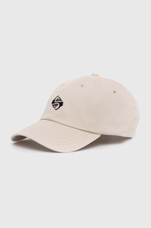 Quiksilver Pamučna kapa sa šiltom Quiksilver boja: bež, s aplikacijom