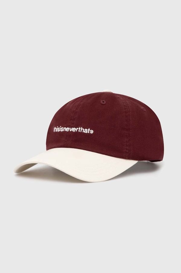 thisisneverthat Pamučna kapa sa šiltom thisisneverthat T-Logo Cap boja: bordo, s aplikacijom, TN240WHWBC01