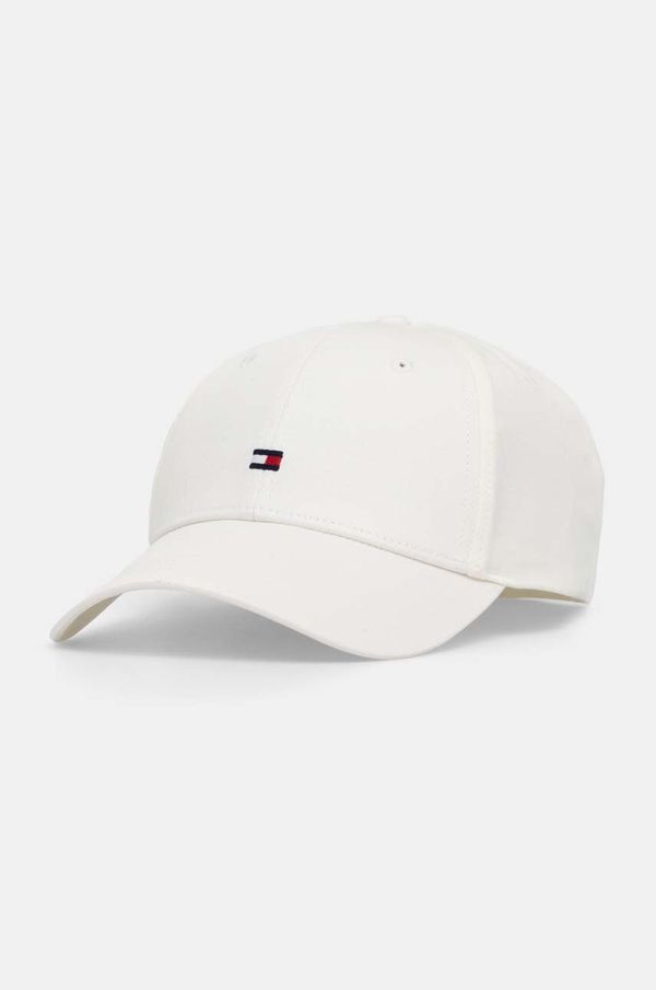 Tommy Hilfiger Pamučna kapa sa šiltom Tommy Hilfiger boja: bijela, bez uzorka, AW0AW16360