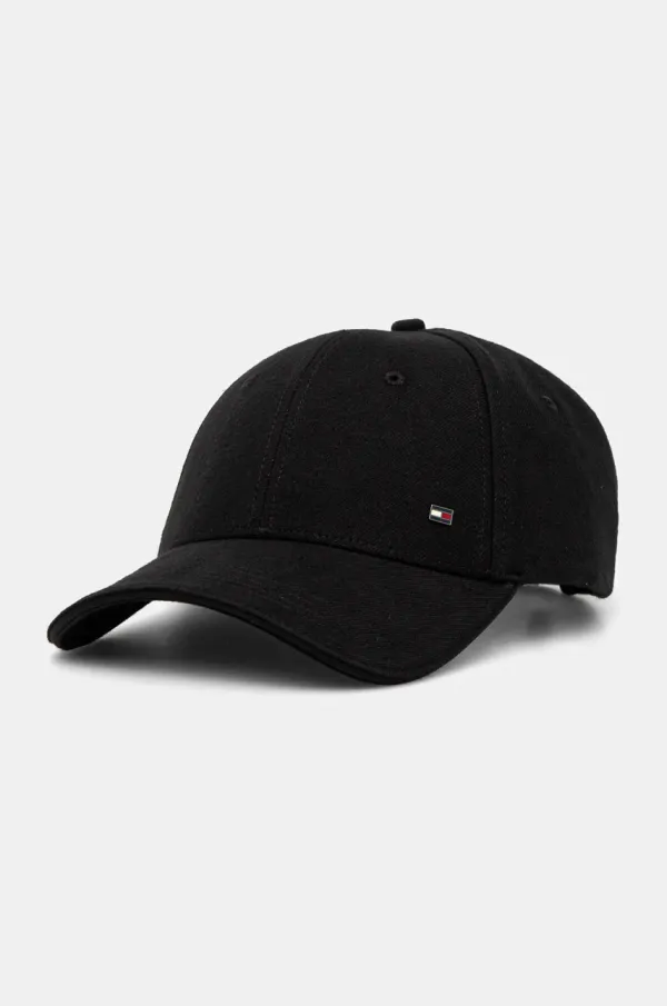 Tommy Hilfiger Pamučna kapa sa šiltom Tommy Hilfiger boja: crna, bez uzorka, AM0AM13164