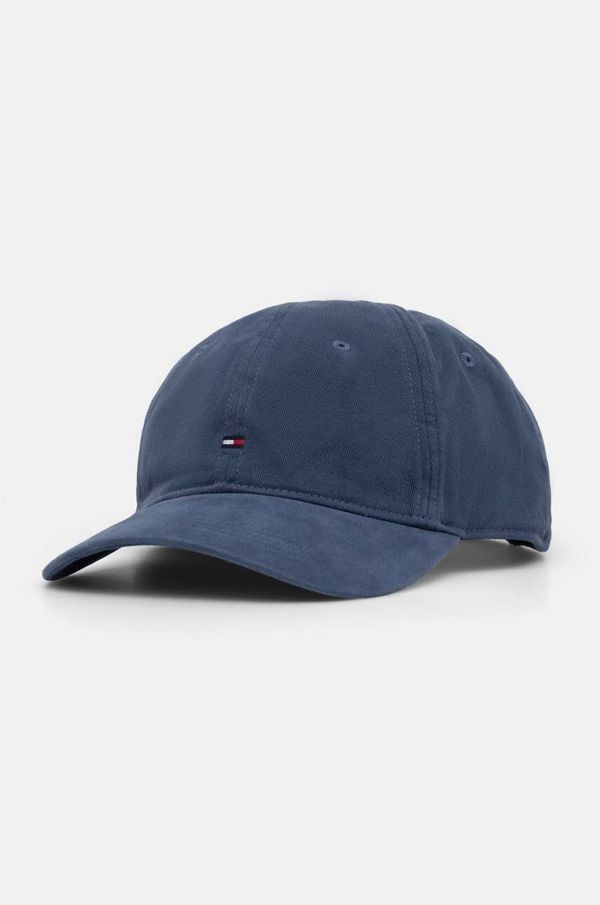 Tommy Hilfiger Pamučna kapa sa šiltom Tommy Hilfiger boja: tamno plava, bez uzorka, AM0AM12531