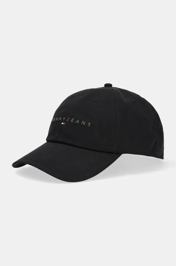 Tommy Jeans Pamučna kapa sa šiltom Tommy Jeans 0 boja: crna, s aplikacijom, AM0AM12958
