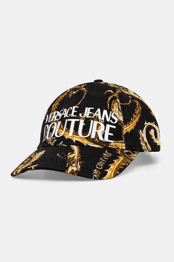 Versace Jeans Couture Pamučna kapa sa šiltom Versace Jeans Couture boja: crna, s uzorkom, 77GAZK10 ZG294
