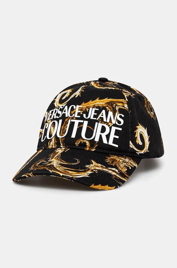 Versace Jeans Couture Pamučna kapa sa šiltom Versace Jeans Couture boja: crna, s uzorkom, 77HAZK10 ZG294