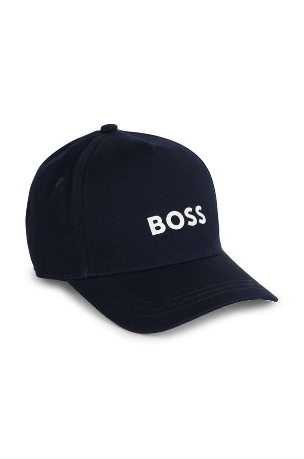 Boss Pamučna kapa sa šiltom za bebe BOSS boja: tamno plava, s tiskom