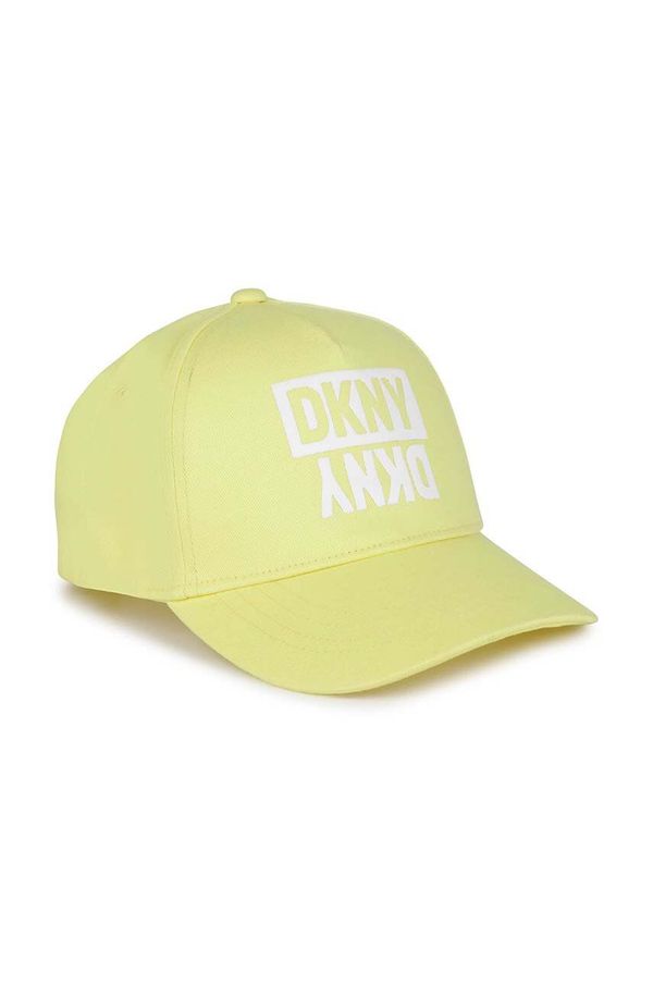 DKNY Pamučna kapa sa šiltom za bebe Dkny boja: žuta, s tiskom