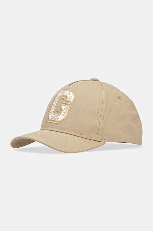 Guess Pamučna kapa sa šiltom za bebe Guess boja: bež, s aplikacijom, L5RZ06 WO08O