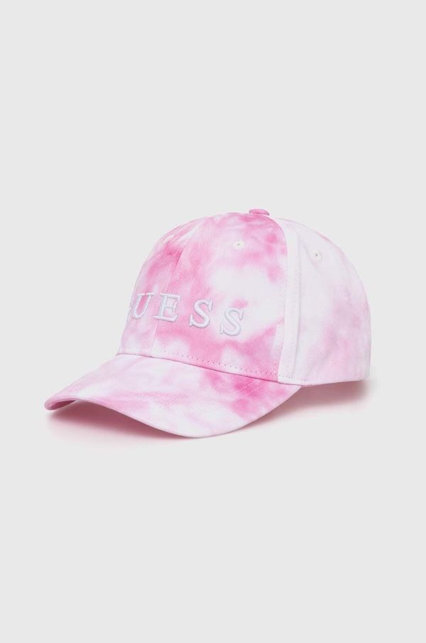 Guess Pamučna kapa sa šiltom za bebe Guess boja: ružičasta, s uzorkom