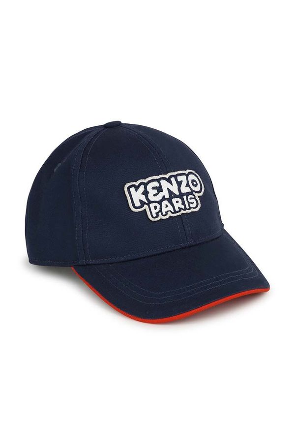 Kenzo kids Pamučna kapa sa šiltom za bebe Kenzo Kids s aplikacijom