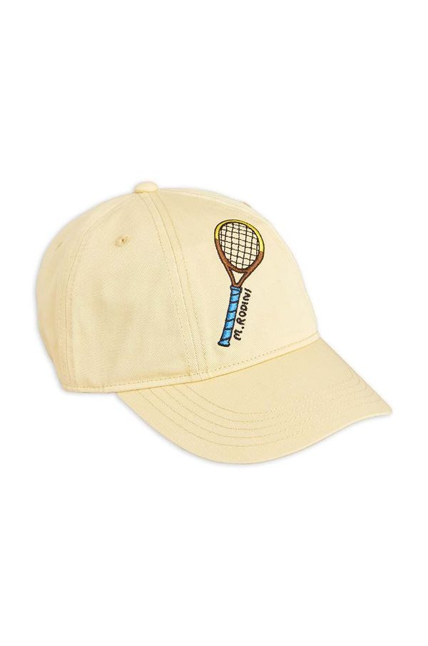 Mini Rodini Pamučna kapa sa šiltom za bebe Mini Rodini Tennis boja: žuta, s aplikacijom