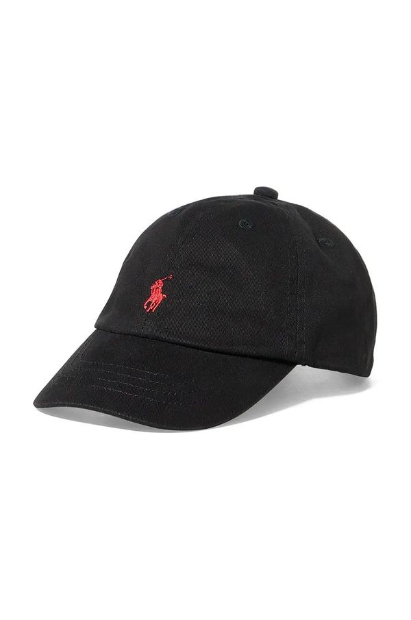 Polo Ralph Lauren Pamučna kapa sa šiltom za bebe Polo Ralph Lauren boja: crna, s aplikacijom, 320552489005