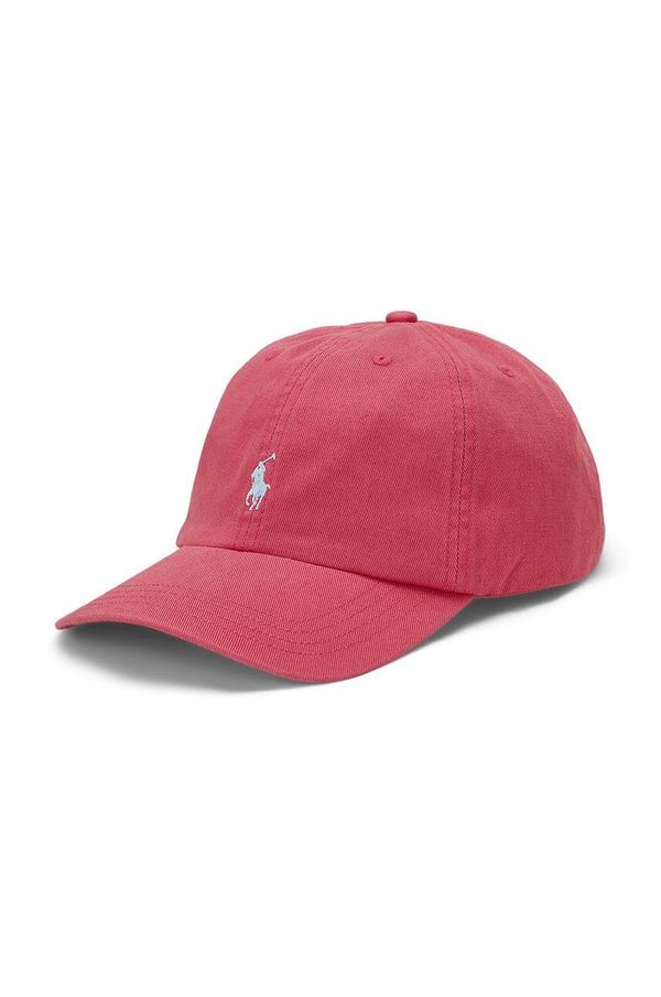 Polo Ralph Lauren Pamučna kapa sa šiltom za bebe Polo Ralph Lauren boja: crvena, bez uzorka