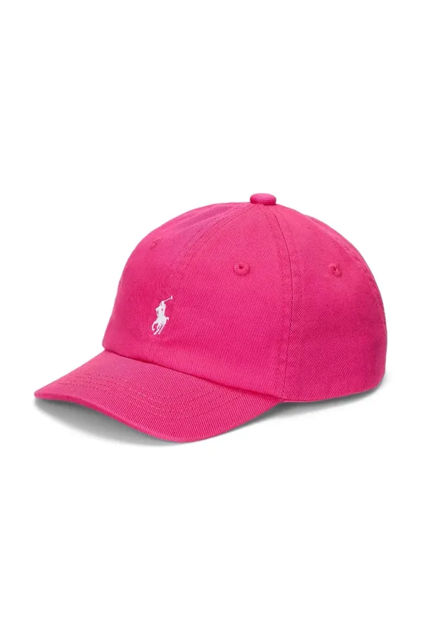 Polo Ralph Lauren Pamučna kapa sa šiltom za bebe Polo Ralph Lauren boja: ružičasta, bez uzorka, 310785653001
