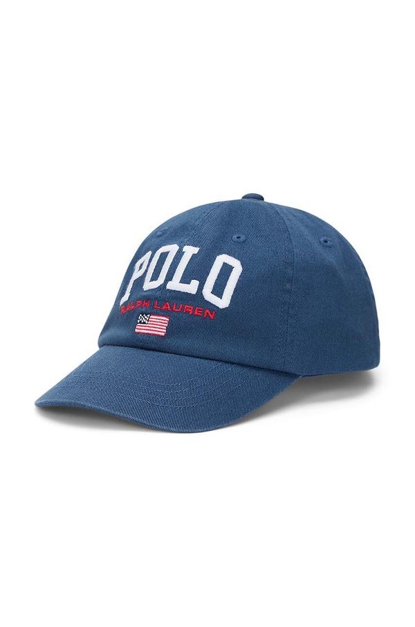Polo Ralph Lauren Pamučna kapa sa šiltom za bebe Polo Ralph Lauren boja: tamno plava, s aplikacijom, 322940810001