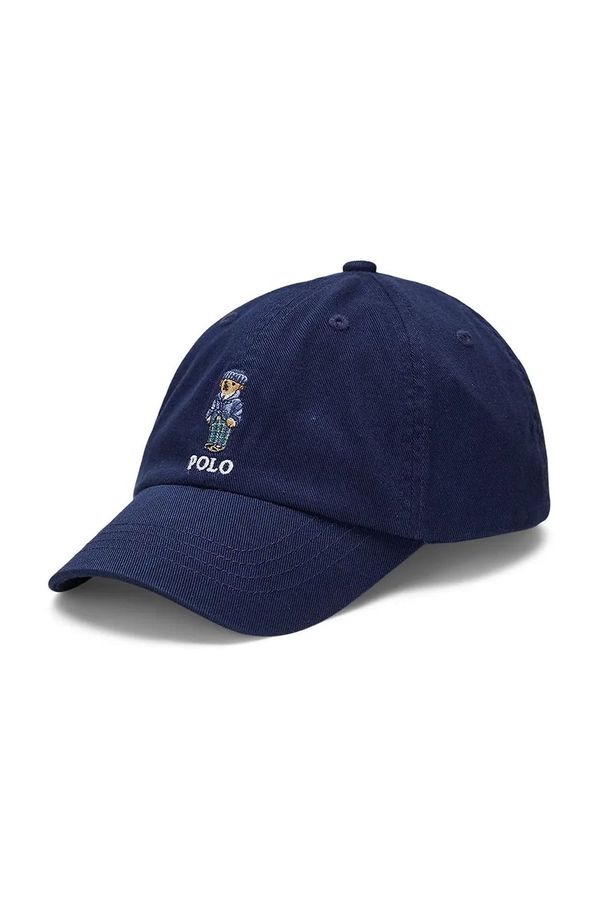 Polo Ralph Lauren Pamučna kapa sa šiltom za bebe Polo Ralph Lauren boja: tamno plava, s aplikacijom, 322952400001