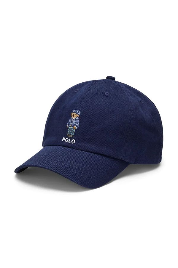 Polo Ralph Lauren Pamučna kapa sa šiltom za bebe Polo Ralph Lauren boja: tamno plava, s aplikacijom, 323952400001