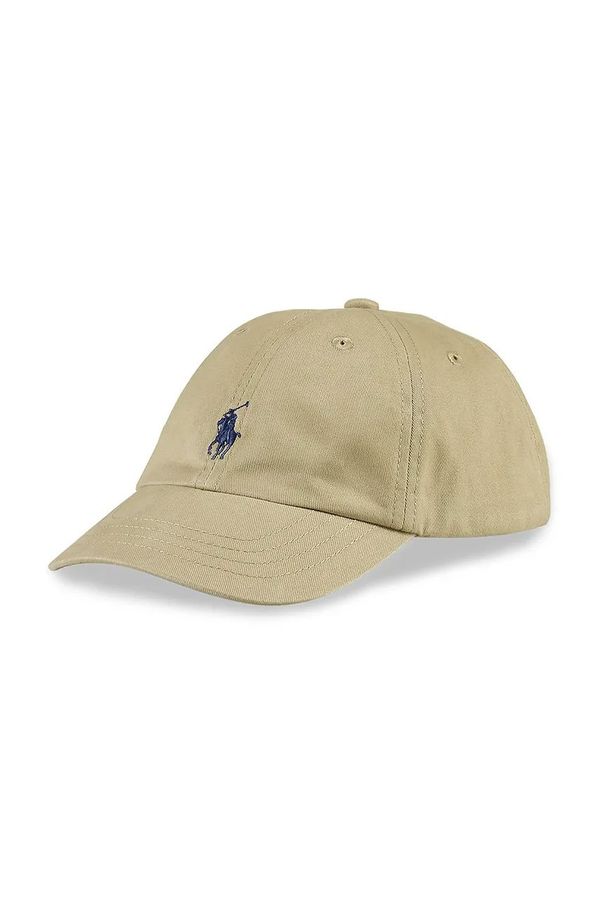 Polo Ralph Lauren Pamučna kapa sa šiltom za bebe Polo Ralph Lauren boja: zelena, bez uzorka, 320552489002