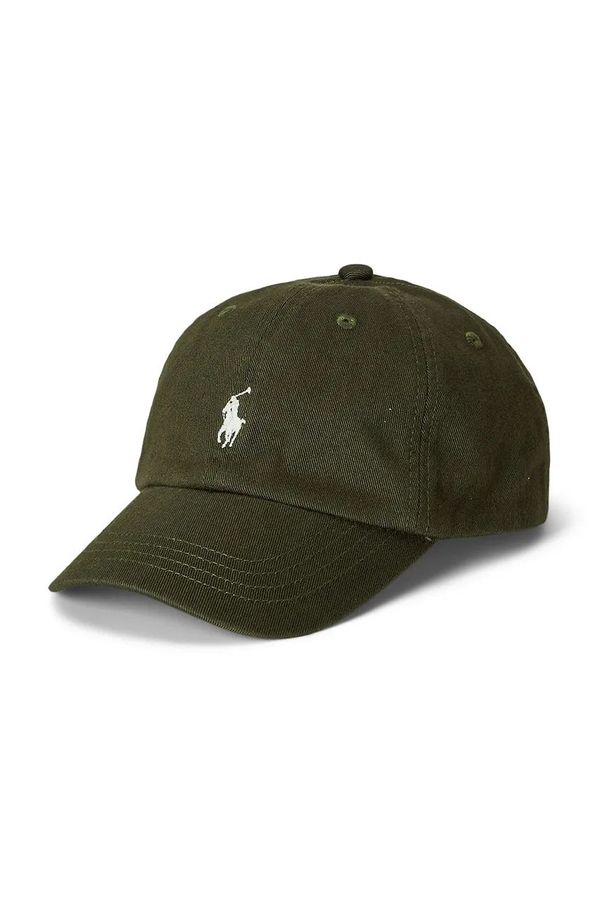 Polo Ralph Lauren Pamučna kapa sa šiltom za bebe Polo Ralph Lauren boja: zelena, bez uzorka, 322785653063