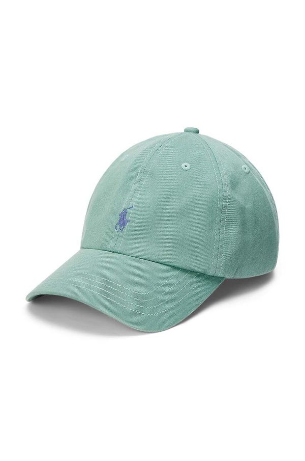 Polo Ralph Lauren Pamučna kapa sa šiltom za bebe Polo Ralph Lauren boja: zelena, bez uzorka, 323785653057
