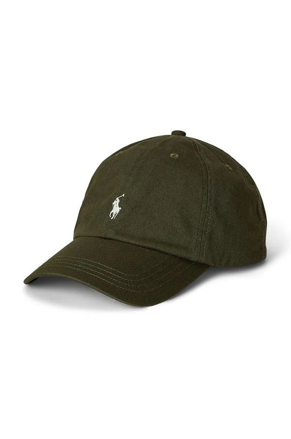 Polo Ralph Lauren Pamučna kapa sa šiltom za bebe Polo Ralph Lauren boja: zelena, bez uzorka, 323785653063