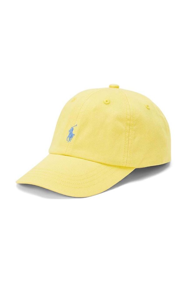 Polo Ralph Lauren Pamučna kapa sa šiltom za bebe Polo Ralph Lauren boja: žuta, bez uzorka