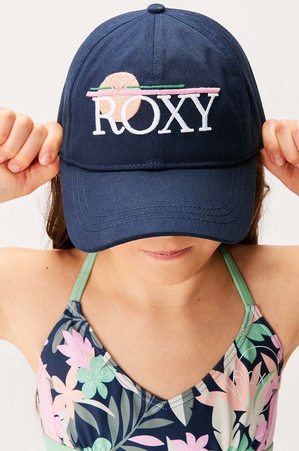 Roxy Pamučna kapa sa šiltom za bebe Roxy BLONDIE GIRL boja: tamno plava, s aplikacijom