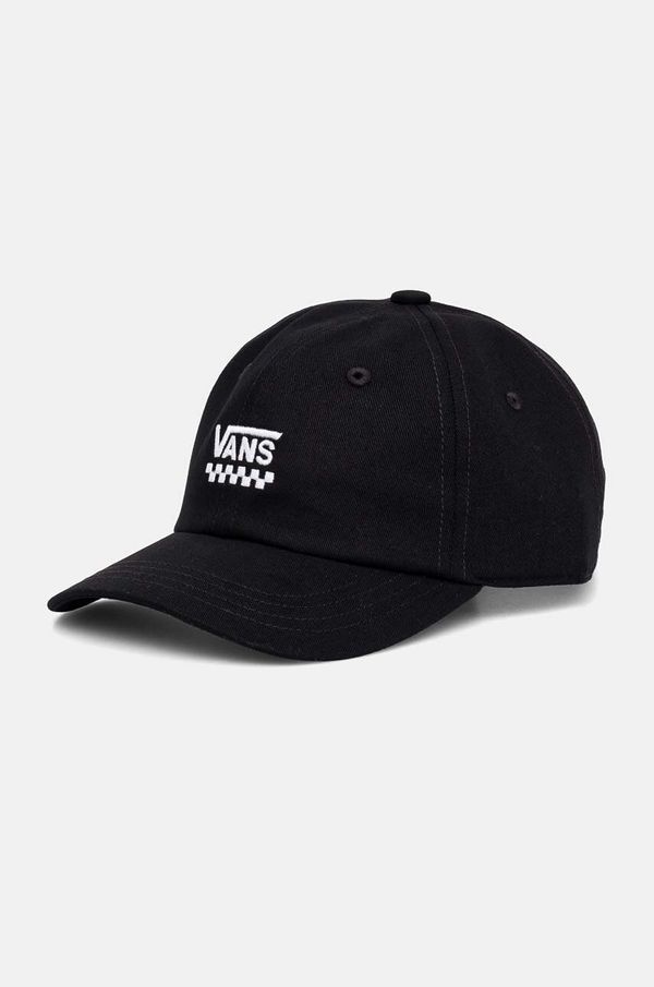 Vans Pamučna kapa sa šiltom za bebe Vans Court Side Curved Bill Jockey boja: crna, s aplikacijom, VN000J4UBLK1