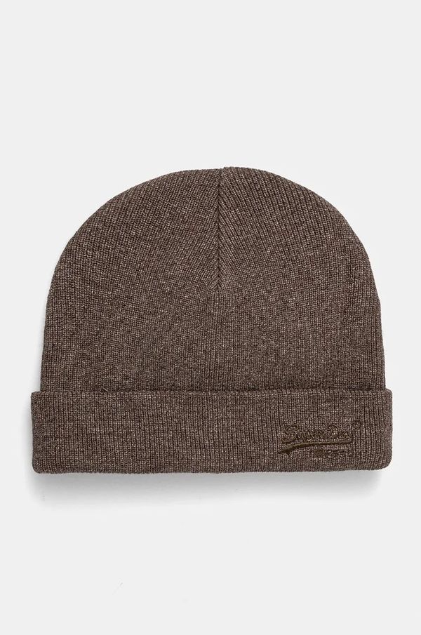 Superdry Pamučna kapa Superdry boja: smeđa, pamučna, M9010184A-CBF