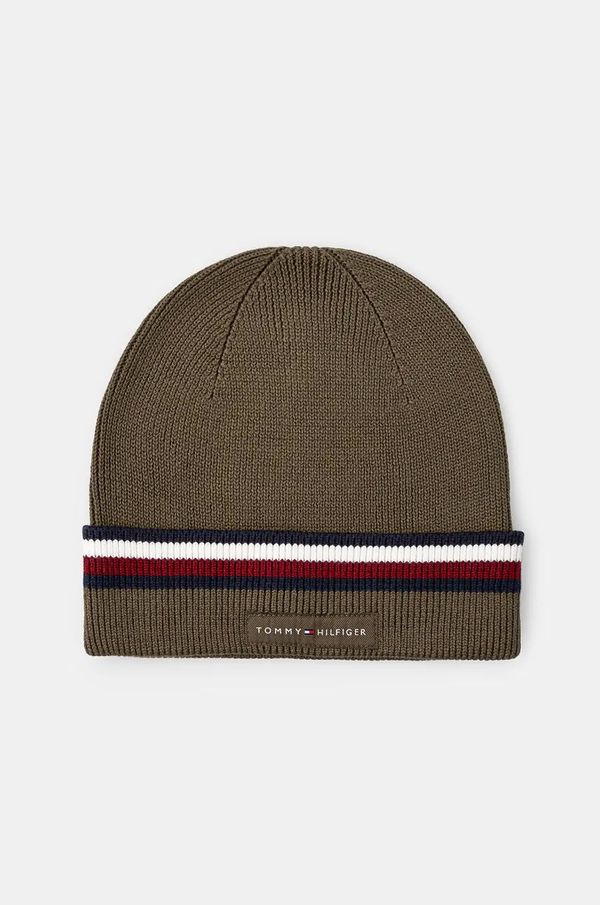 Tommy Hilfiger Pamučna kapa Tommy Hilfiger boja: zelena, pamučna, AM0AM12983