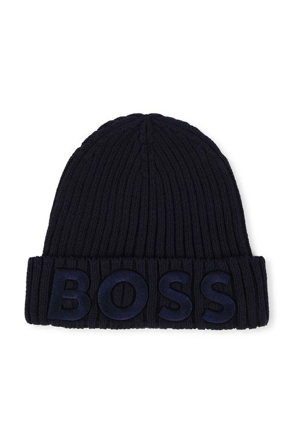 Boss Pamučna kapa za djecu BOSS boja: tamno plava, pamučna