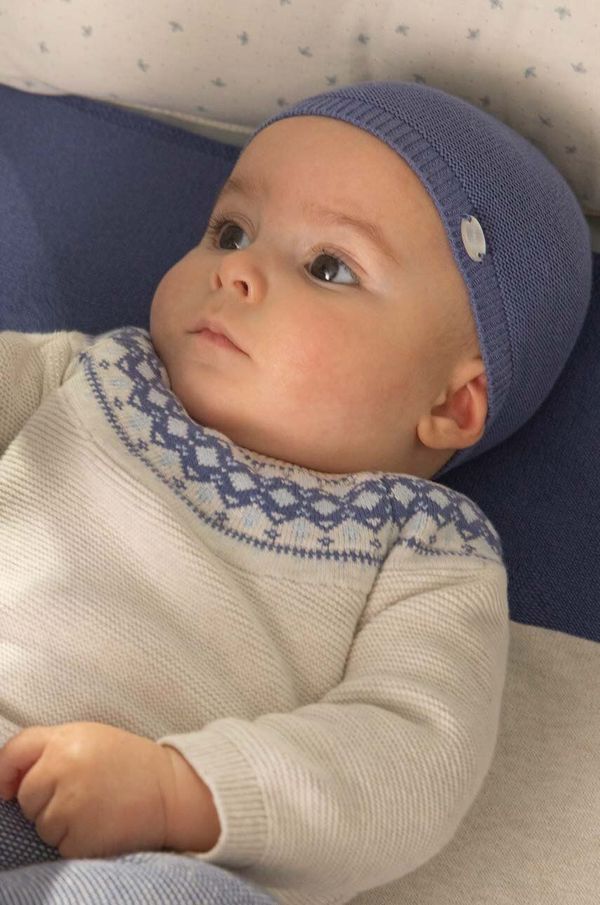 Mayoral Newborn Pamučna kapa za djecu Mayoral Newborn boja: tamno plava, od tanke pletenine