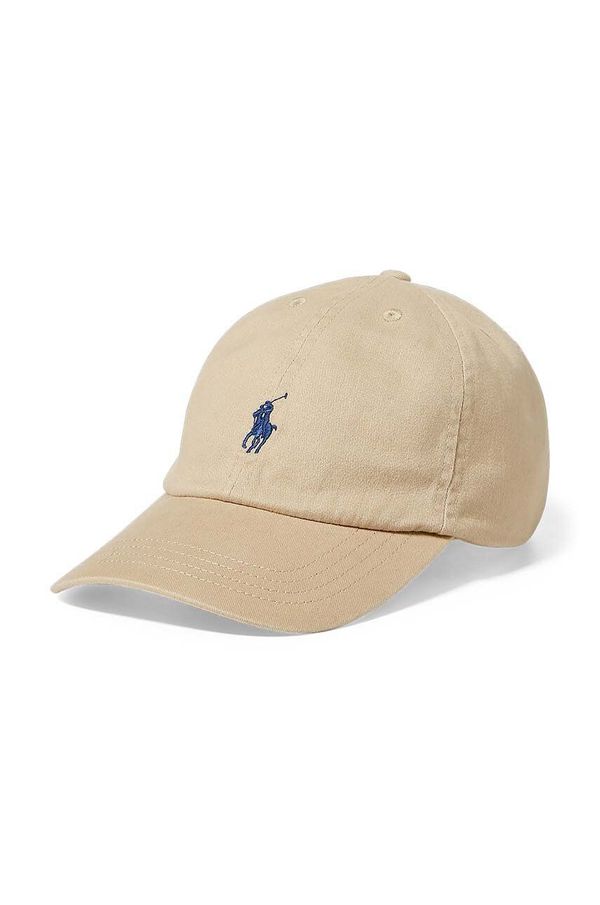Polo Ralph Lauren Pamučna kapa za djecu Polo Ralph Lauren boja: bež, glatka