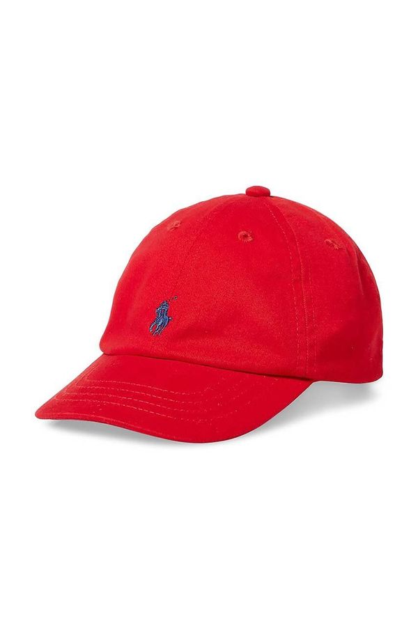 Polo Ralph Lauren Pamučna kapa za djecu Polo Ralph Lauren boja: crvena, glatka