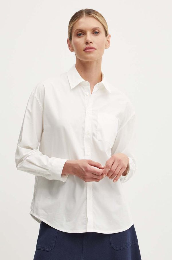 A.P.C. Pamučna košulja A.P.C. chemise boyfriend brodee za žene, boja: bijela, relaxed, s klasičnim ovratnikom, COEVD.F12550
