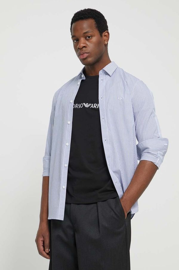 Armani Exchange Pamučna košulja Armani Exchange za muškarce, boja: tamno plava, regular, s klasičnim ovratnikom