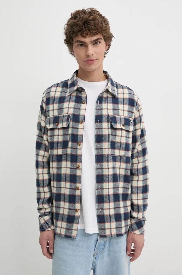 Billabong Pamučna košulja Billabong Offshore Flannel za muškarce, boja: tamno plava, regular, s klasičnim ovratnikom, ABYWT00281