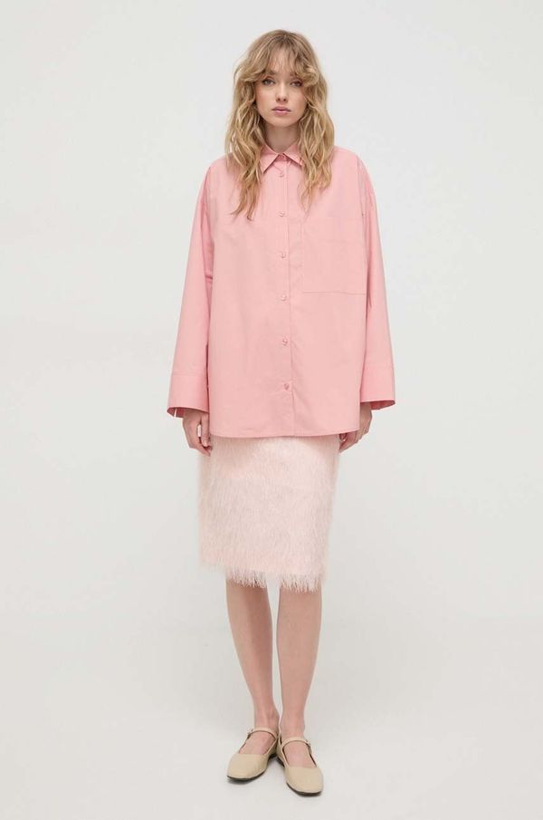 By Malene Birger Pamučna košulja By Malene Birger za žene, boja: ružičasta, relaxed, s klasičnim ovratnikom