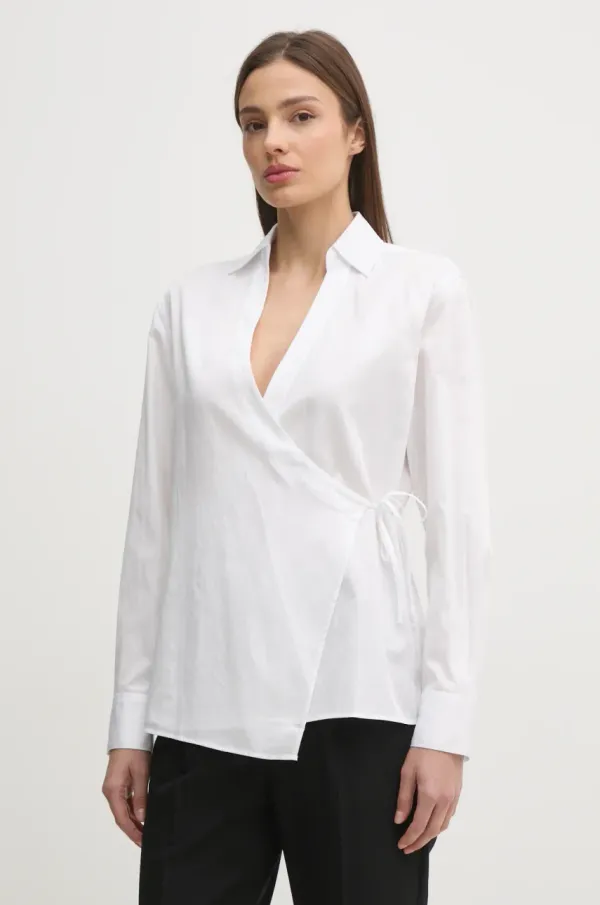 Calvin Klein Pamučna košulja Calvin Klein za žene, boja: bijela, relaxed, s klasičnim ovratnikom, K20K208226