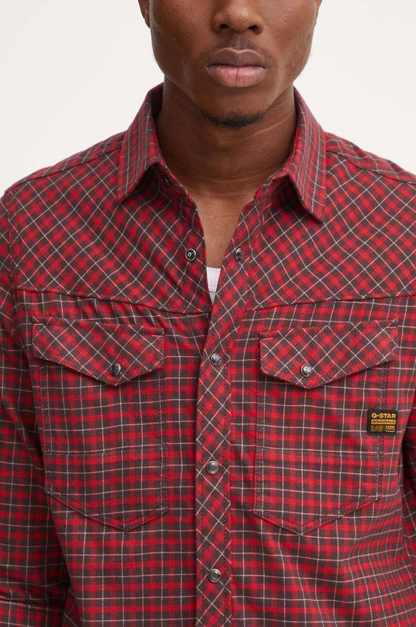G-Star Raw Pamučna košulja G-Star Raw za muškarce, boja: crvena, regular, s klasičnim ovratnikom, D25223-D818