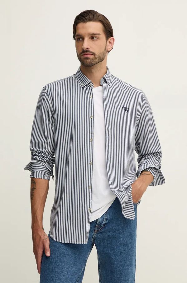 Guess Pamučna košulja Guess za muškarce, boja: tamno plava, regular, s button-down ovratnikom, M4BH51.WGK70